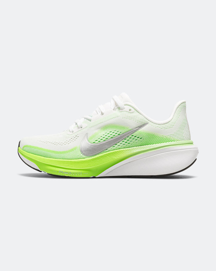 Womens Air Zoom Pegasus 42 - White/Metallic Silver-Green Strike