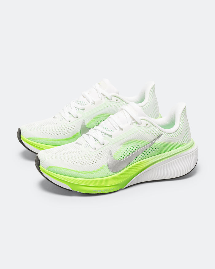 Womens Air Zoom Pegasus 42 - White/Metallic Silver-Green Strike