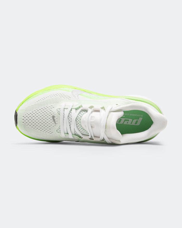 Womens Air Zoom Pegasus 42 - White/Metallic Silver-Green Strike