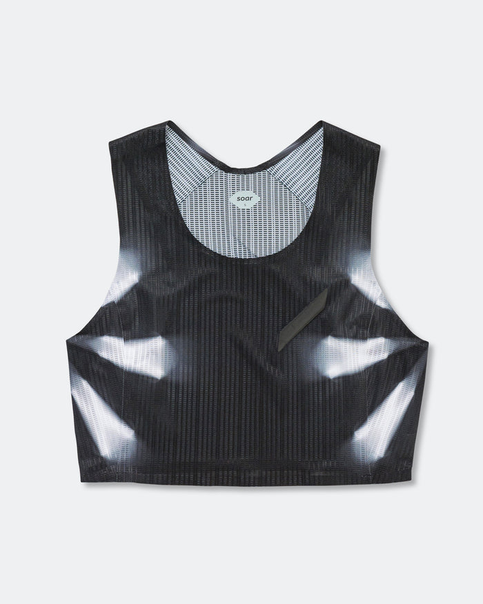 Womens Crop Vest - Black/White Kaleidoscope