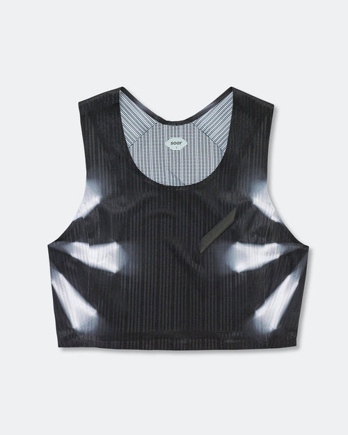Womens Crop Vest - Black/White Kaleidoscope
