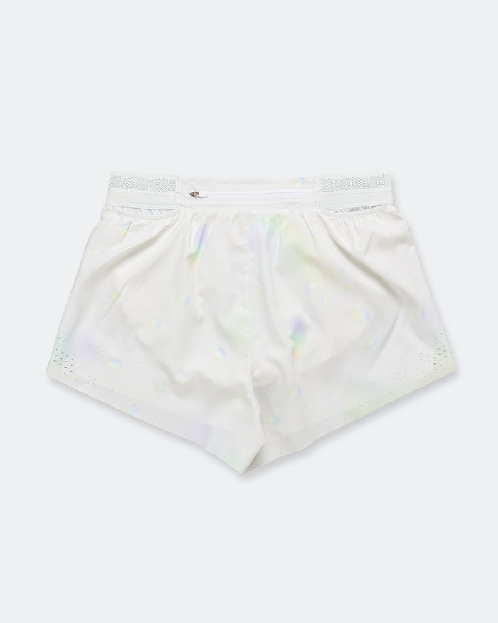 Womens Dri-FIT ADV AeroSwift Mid Rise 3in Short - Off White/White-Black