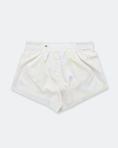 Womens Dri-FIT ADV AeroSwift Mid Rise 3in Short - Off White/White-Black