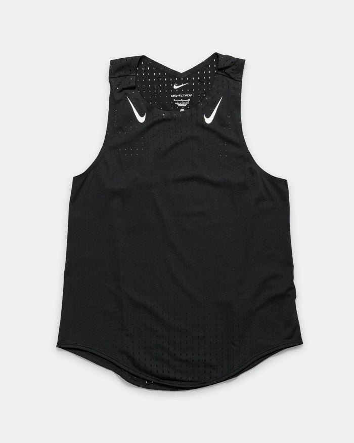 Womens Dri-FIT ADV AeroSwift Running Singlet - Black/White