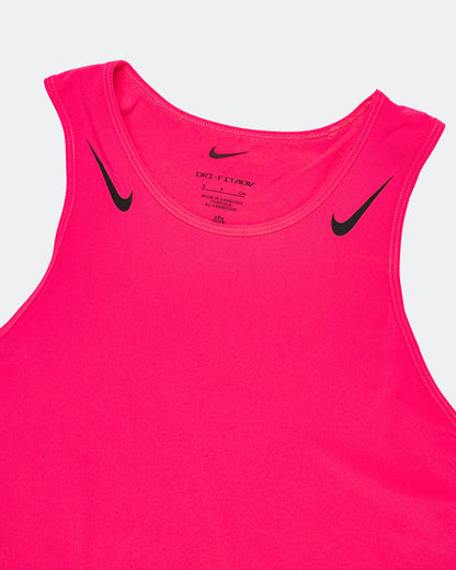 Womens Dri-FIT ADV Cropped Running Tank Top - Hyper Pink/Black