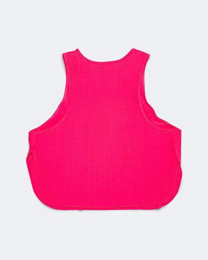 Womens Dri-FIT ADV Cropped Running Tank Top - Hyper Pink/Black