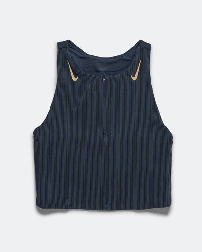 Womens Dri-FIT ADV Cropped Running Tank Top - Thunder Blue/Linen