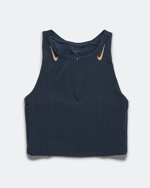 Womens Dri-FIT ADV Cropped Running Tank Top - Thunder Blue/Linen