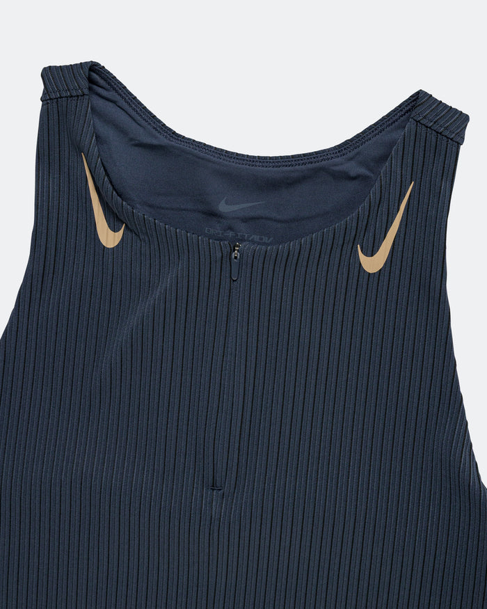 Womens Dri-FIT ADV Cropped Running Tank Top - Thunder Blue/Linen