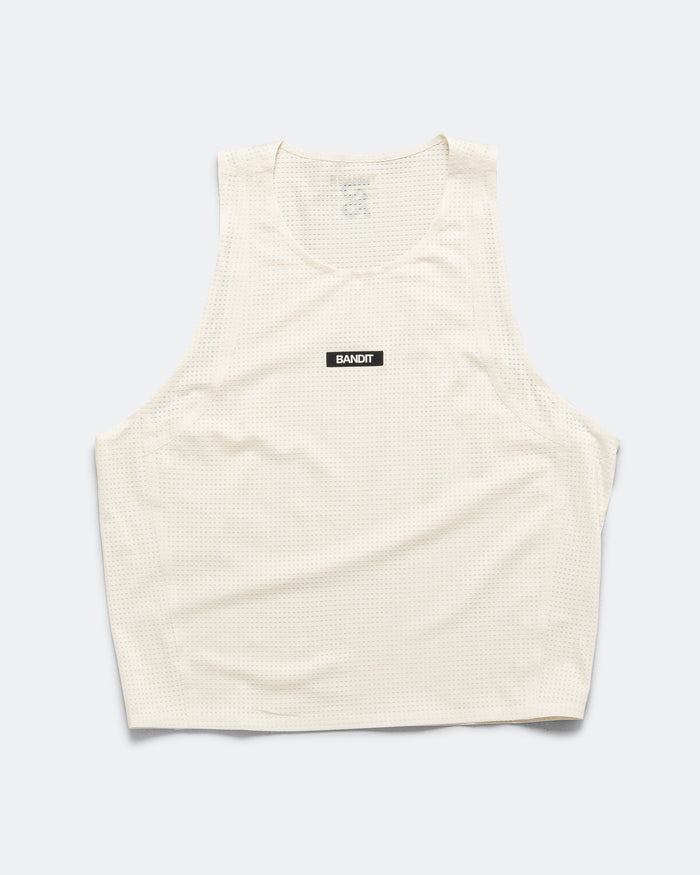 Womens GeoMesh Race Singlet - Cream