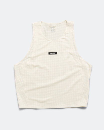 Womens GeoMesh Race Singlet - Cream