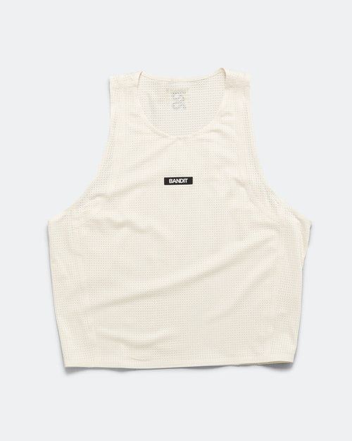 Womens GeoMesh Race Singlet - Cream