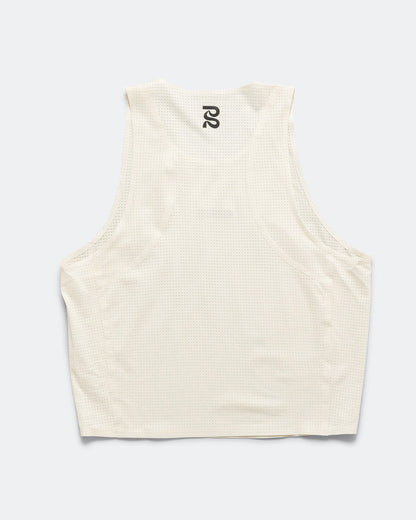 Womens GeoMesh Race Singlet - Cream