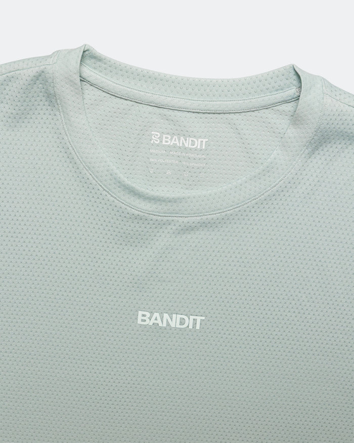 Womens Micromesh Cropped Run Tee - Mist