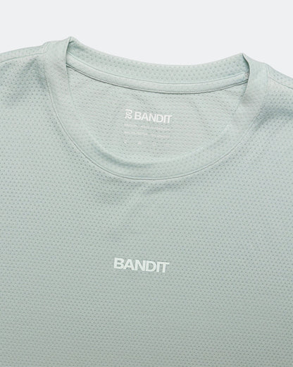 Womens Micromesh Cropped Run Tee - Mist