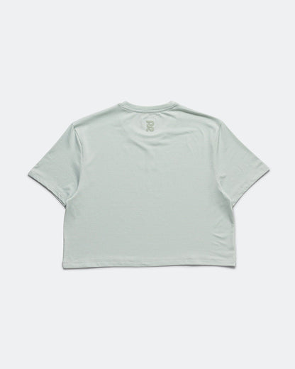 Womens Micromesh Cropped Run Tee - Mist