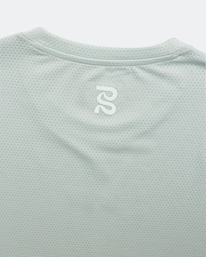 Womens Micromesh Cropped Run Tee - Mist