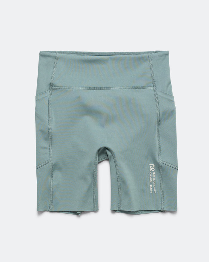 Womens Stamina-V High Waist 7in Compression Short - Tranquil Blue