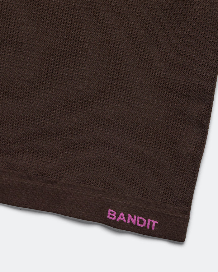 Womens StretchKnit Pop Stitch Run Tank - Espresso