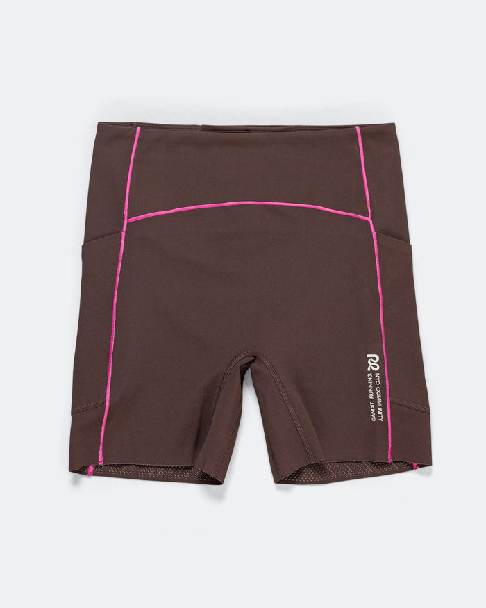 Womens Vanisher 5in Pop Stitch High Waist Compression Short - Espresso