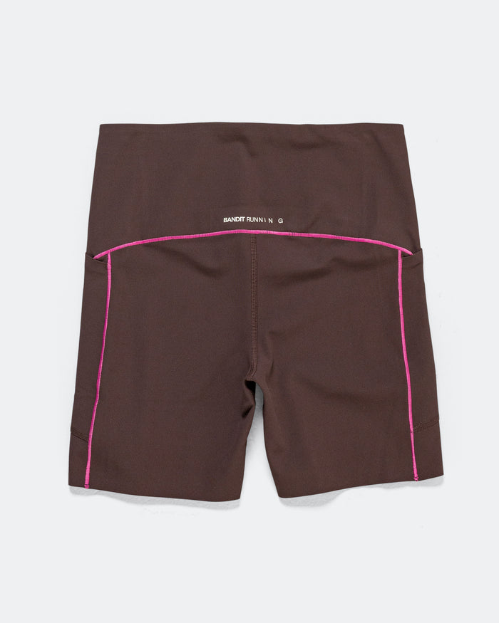 Womens Vanisher 5in Pop Stitch High Waist Compression Short - Espresso