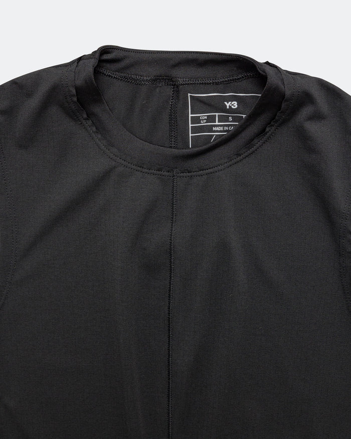 Womens Y-3 Running Cropped Tank Top - Black