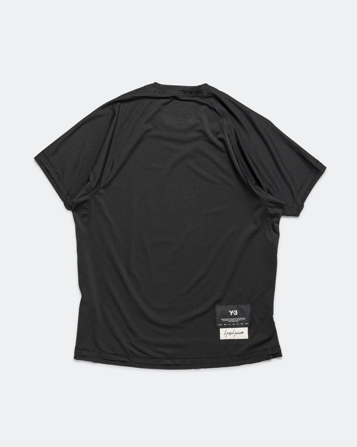 Womens Y-3 Running Short Sleeve Tee - Black