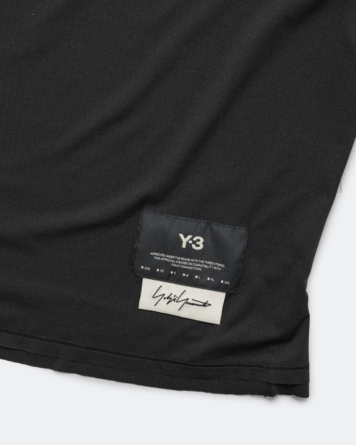 Womens Y-3 Running Short Sleeve Tee - Black