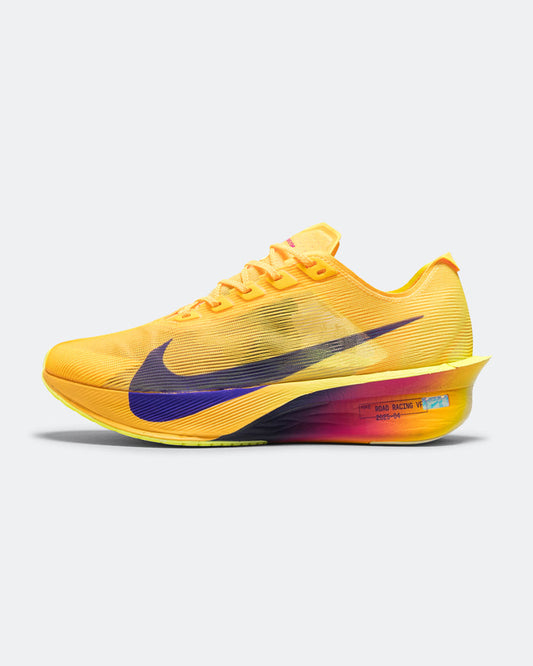 Womens ZoomX Vaporfly Next% 4 - Citron Pulse/Indigo Burst-Laser Orange