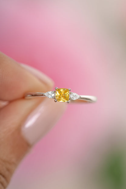 Citrine Cushion Ring