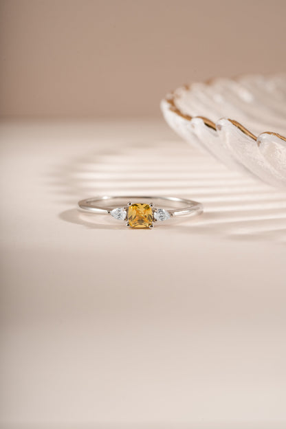 Citrine Cushion Ring